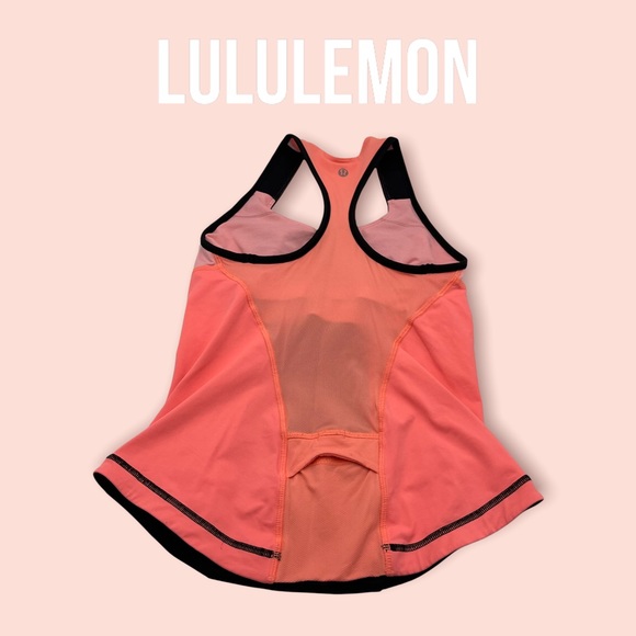 LULULEMON| Cardio Kick Tank - Coral, Black & Pink SZ 6 EUC, back pocket for keys - Picture 11 of 15